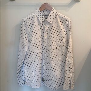 Men’s Goodfellow & Co Button-Down Shirt – White with Micro Print Floral